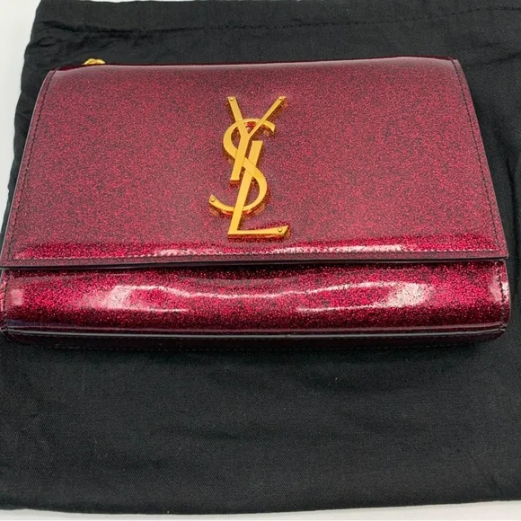 Saint Laurent Monogram Logo Kate Glitter Patent Leather
Crossbody Chain Bag - Picture 3 of 12